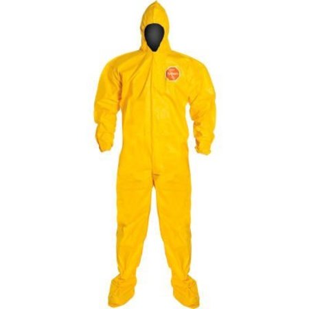 DUPONT DuPont Tychem 2000 Coverall Hood & Socks/Boots, Berry Compliant, Yellow, LG, 12/Qty QC122BYLLG0012BN